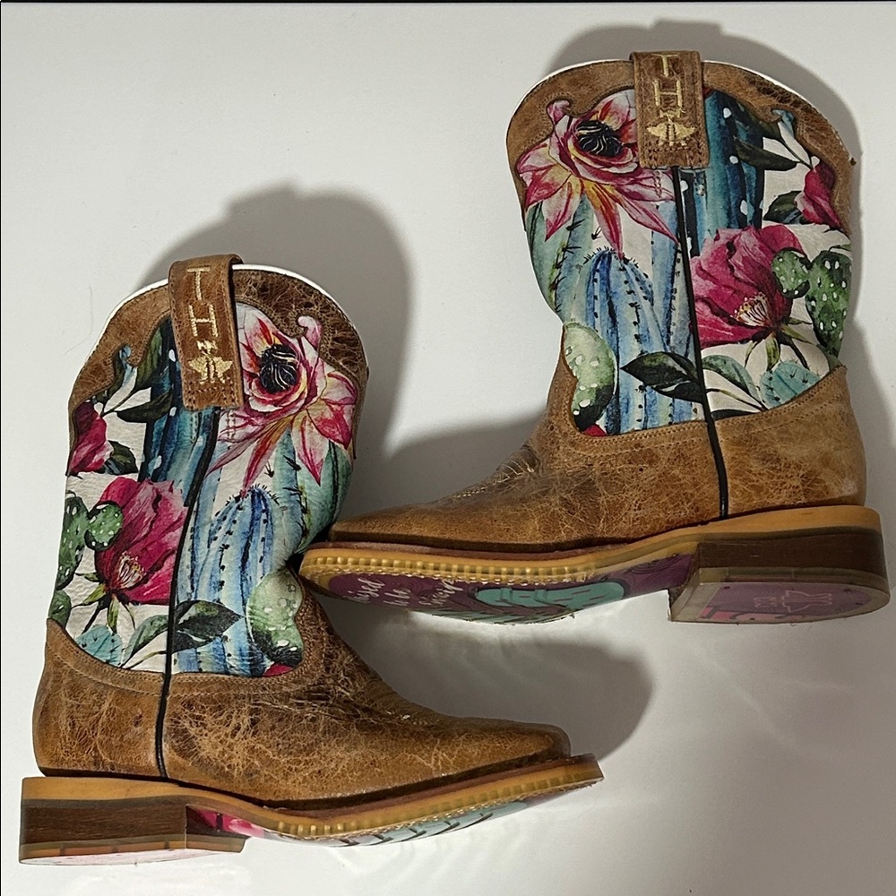 Tin Haul Brown Floral Ankle Boots
